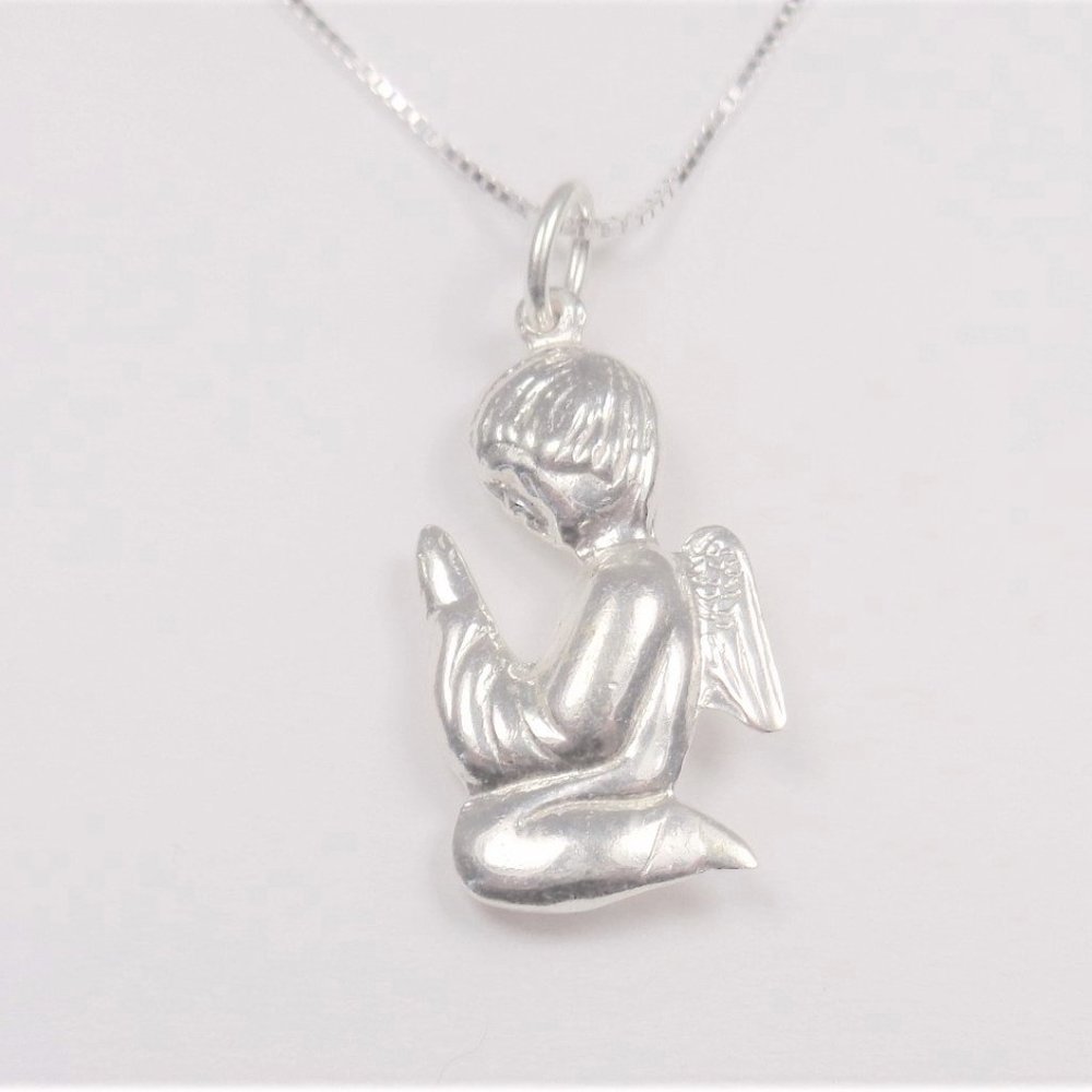 .925 SS KNEELING PRAYING ANGEL NECKLACE